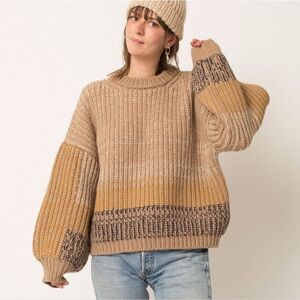 Micaela Greg Ombre Wool/Alpaca Blend Chunky Knit Sweater